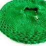 czapki: wiosenny ażurowy trawiasty - beret