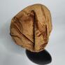 beżowe aksamit czapka aksamitną z koronką, materialowa na podszewce etno