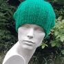 zielona czapka wełna 100% unisex klasyk:) zieleń ciepła