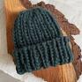 woolissocool czapka na zimę beanie chunky green forest / handmade gruba