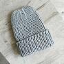 na zimę beanie no 1 / handmade z wełny ciepła czapka na drutach