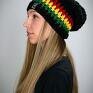zimowa czapki rasta 03 - czarna reggae jamajka