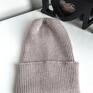 beanie z varella baby 23 jasny beż 100% welna merino czapka damska