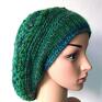 zielone ażurowy beret w zieleniach czapka