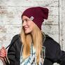 czapa logo kolorowe zadziorne bordo beanie czapka dwustronna