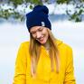 slouche dwustronna logo kolorowe ciemny navy beanie czapka granat