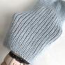 czapki: handmade damska aurea 100% baby merino plus moher i jedwab 43/06 jasny czapeczka