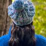 czapka ręcznie robiona zimowa handmade smile niebieski królewski