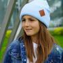 Sweet Blue czapka dziecięca logo ekoskórka kids beanie