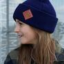 ciepła kids navy blue granatowa dziecięca logo czapka beanie