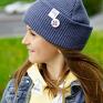 Brain Inside kids beanie jeans niebieski czapka dla dziecka logo kolor wywijana