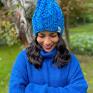 Brain Inside czapki: Handmade Smile Błękity - wełniana ciepła