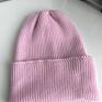 czapki: beanie z wełny merino varella 100% baby 05 jasny róż merynosa na zimę