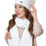 czapka zimowa i szalik komplet damski smerfetka i biały
