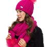 Ella Dora ręczne wykonanie i szalik komplet damski z pomponem i zimowy fuksja ciepła czapka