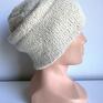 modne czapka tweedowa ręcznie robiona handmade tweed 50% wełna, 25% alpaka, 25%