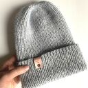 Ręcznie robiona wywijana czapka beanie AUREA - baby merino, moher i jedwab