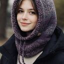 Balaclava oversize kominiarka kaptur zamiast czapki z wełną merino