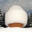 Ręcznie dziergana czapka z moheru i jedwabiu