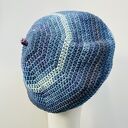 Wiosenny beret damski z antenką ręcznie robiony bawełna one size