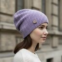 Czapka całoroczna przejściowa cienka bawełna s/m lawenda