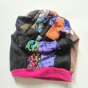 Czapka na podszewce kolorowa patchworkowa rękodzieło świetna na codzienne noszenie polecam rozmiar