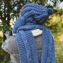 Męska czapka MERINO Smile “Ciemny niebieski” podszewka JEDWAB