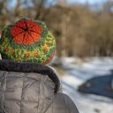 Czapka beret wełniana "W kolorach nasturcji"