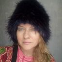 Czapka futrzana fioletowa duży obwód głowy