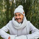 Męska czapka MERINO Euforia “Wybielony szary”