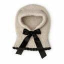 Balaclava Hoshi z kokardą wełna merino & baby alpaka handmade