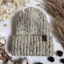 Gruba wełniana czapka oversize - tweed