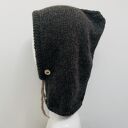 Balaclava kominiarka kaptur czapka 100% alpaka ręczna robota antracyt