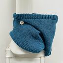 Ręcznie robiona balaclava kapturokomin czapka bawełna i merynos