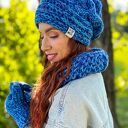 Czapka MERINO 66% nieugniatająca włosów - Niebieskości” THIS IS IT