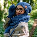 Czapka MERINO Neverland “Ciemny niebieski” podszewka JEDWAB