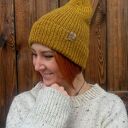 Musztardowa beanie 100% merino