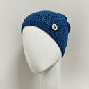 Cienka czapka beanie „Smerf” S/M - przejściowa, ręcznie dziana