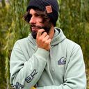 Czarna bawełniana czapka beanie 2w1 z logo ekoskórka Brain Inside