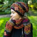 Ciepła czapka MERINO 50%- Ciemna jesień” EXPLORER