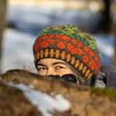 Czapka beret wełniana "W kolorach nasturcji"