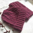 Czapka i Komin - ciemny malinowy, 100% wełny