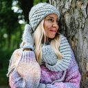 Czapka MERINO Hope “Wybielony szary” podszewka JEDWAB