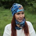 Czapka w grzybki bawełniana