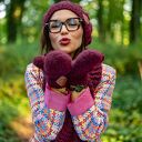 Czapka MERINO Smile “Bordo” podszewka JEDWAB