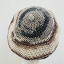 Wiosenny beret damski z antenką ręcznie robiony bawełna one size