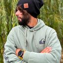 Męska bawełniana czapka jesienna logo ekoskórka „Czarny”