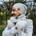 Męska czapka MERINO Explorer “Wybielony szary”