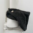 Balaclava kominiarka kaptur czapka 100% alpaka ręczna robota antracyt