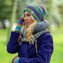 Czapka MERINO 50% “Tęcza Błękit” EXPLORER